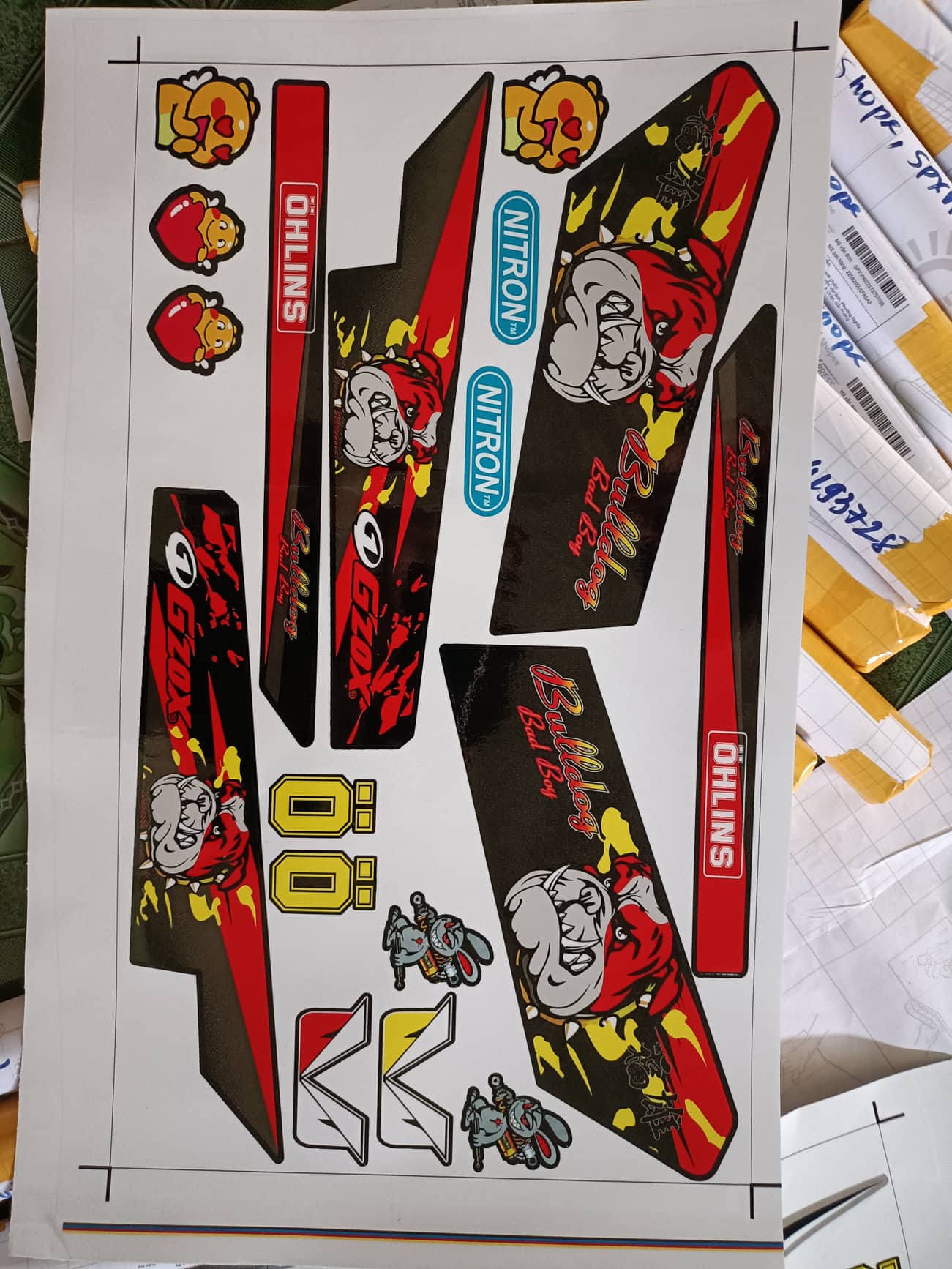 tem rời dream bulldog xanh đỏ
