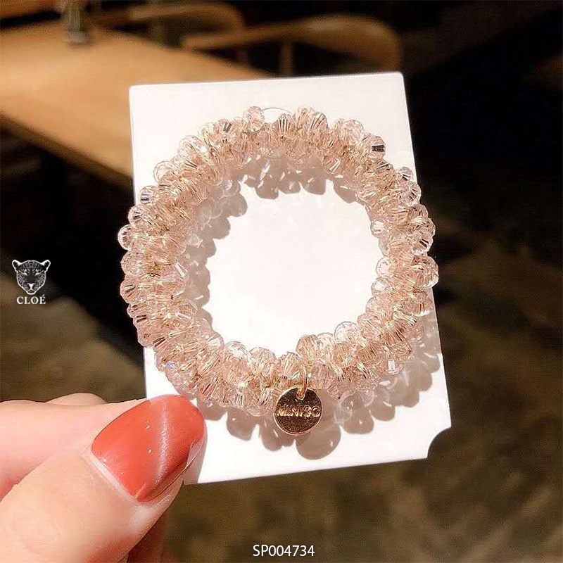 Dây cột tóc nữ đính đá pha lê lấp lánh phong cách Hàn Quốc phụ kiện tóc Cloe Accessories