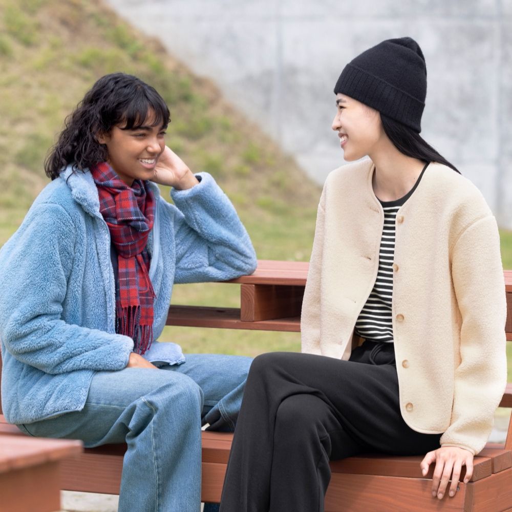 [Auth Uniqlo] Áo Lông Cừu Cardigan Cổ Tròn Boa - Tag Nhật
