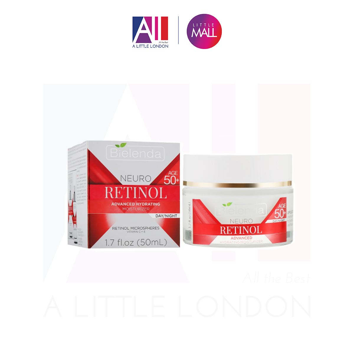 Kem dưỡng ẩm chống lão hóa Bielenda Neuro Retinol Advanced Hydrating Moisturizer Day/Night 50+ - 50ml (Bill Anh)