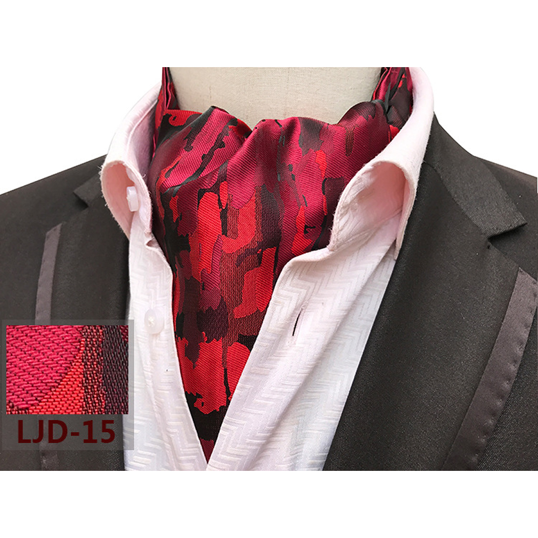 20 Style Paisley Ascot men's necktie Polyester silk Jacquard woven Flower necktie gentleman suit Scarf fashion accessory for office wedding party