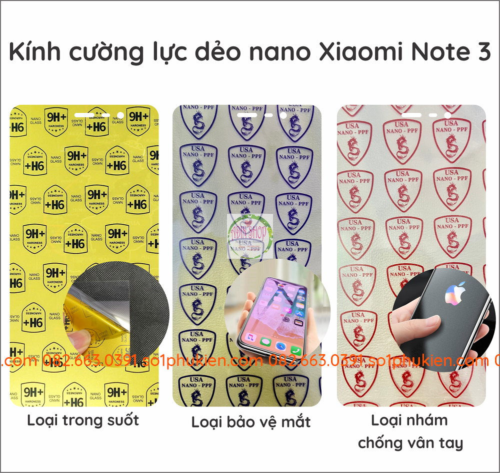 Dán cường lực Xaomi Redmi Note 3 / Note 4 / Note 5 / Note 5A / Note 5 pro nano siêu dẻo siêu bền