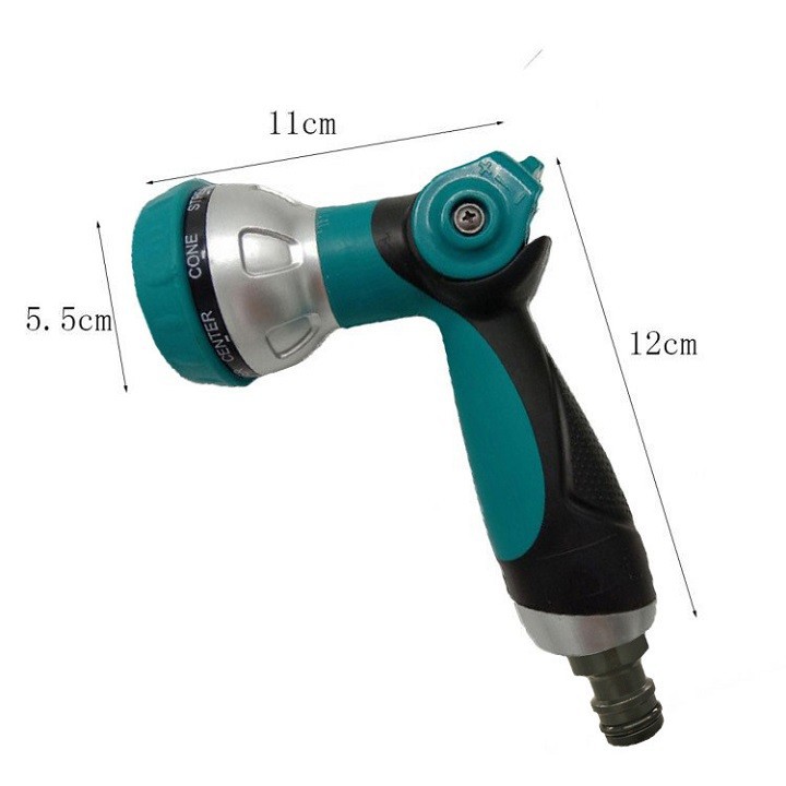 CÂY XỊT PHUN NƯỚC. ĐẦU CÓ 8 CHẾ ĐỘ PHUN VÀ KHÓA GẠT CHỈNH NƯỚC TIỆN ÍCH. TH 437