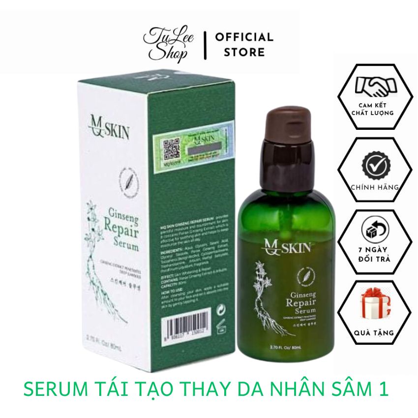Serum tái tạo da nhân sâm chính hãng mq skin ginseng repair serum tulee tl120 serum thay da nhân sâm 80ml