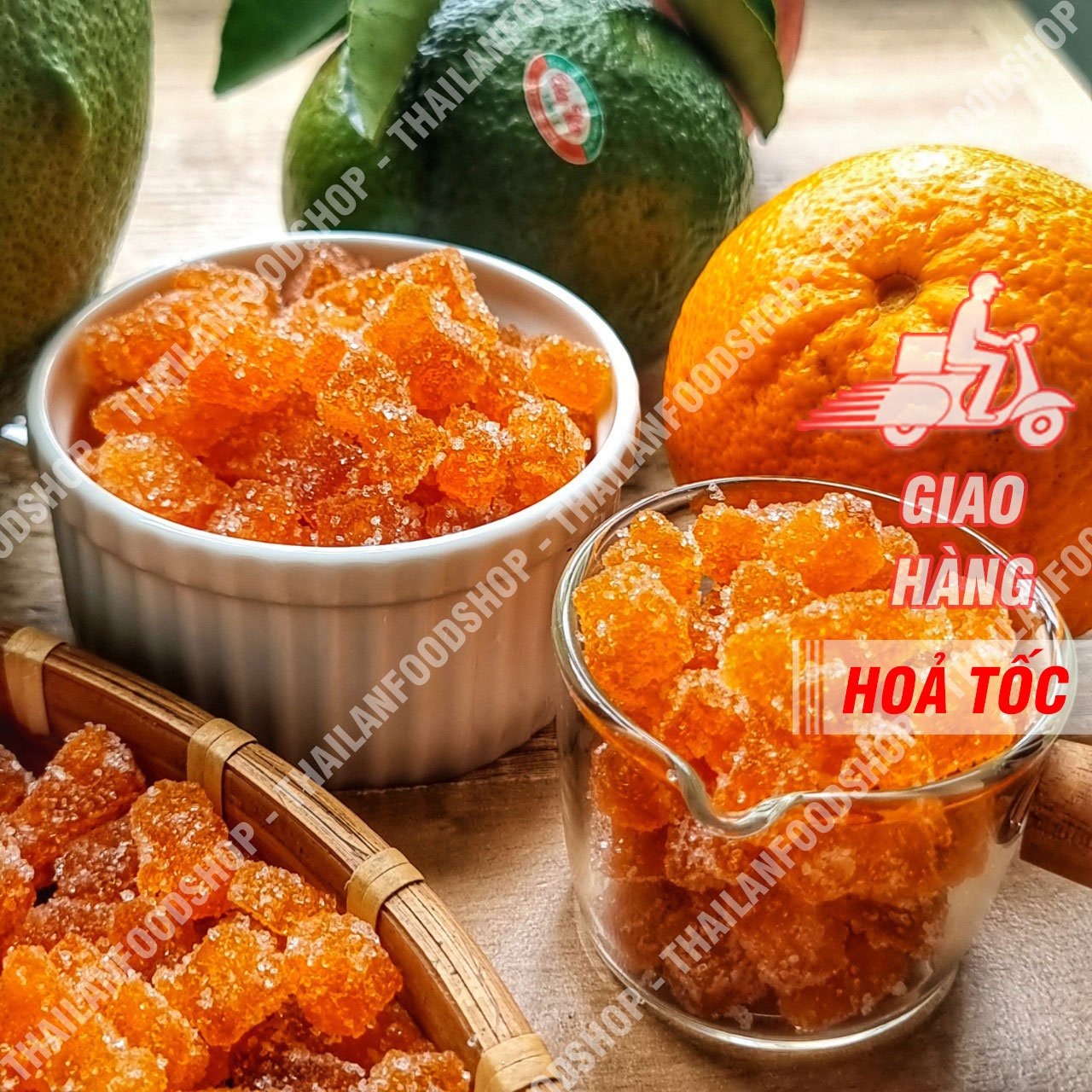 Mứt Bưởi Mix Cam - Lon 500Gr