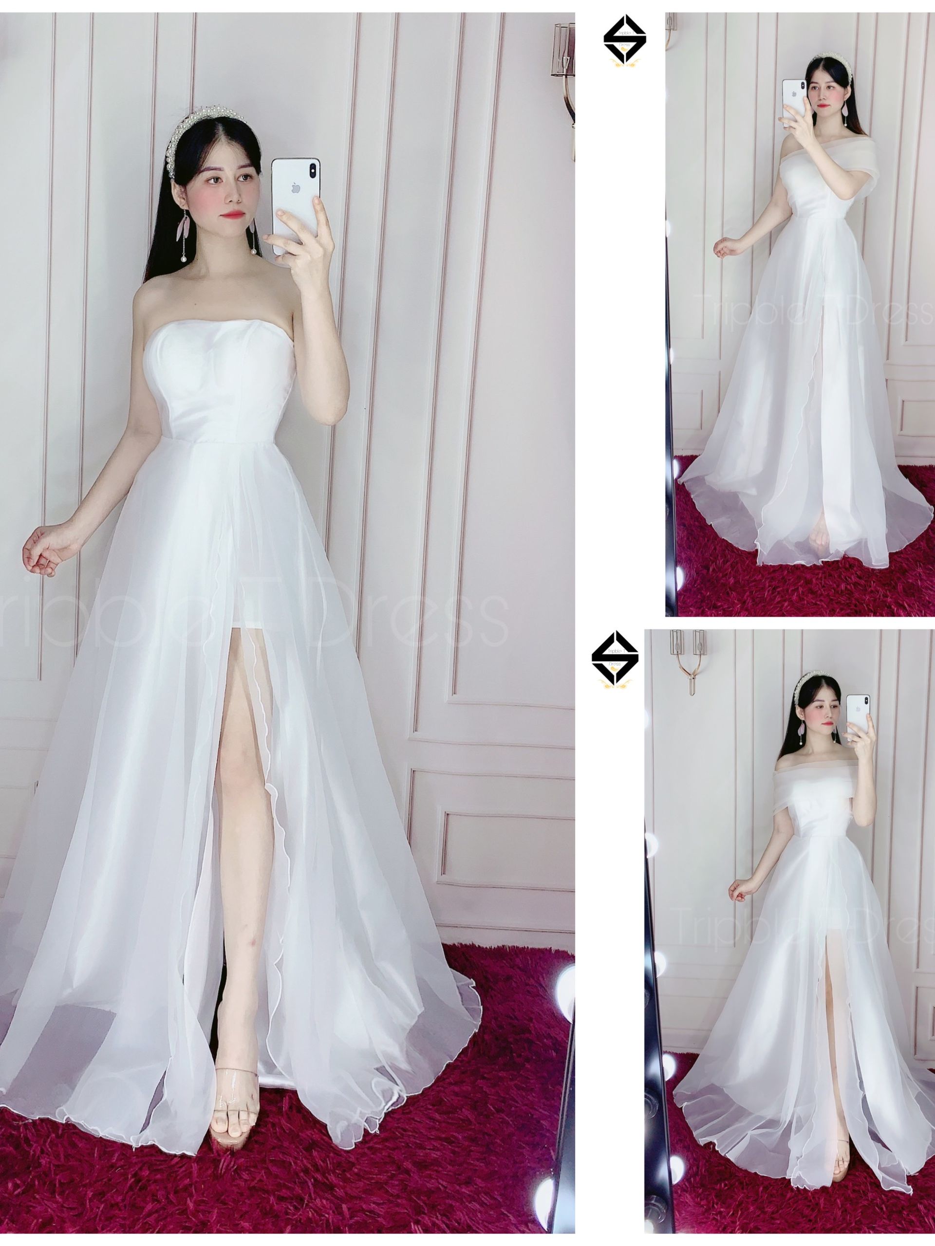 Đầm maxi mặc dc 3 kiểu trong 1 sét váy TRIPBLE T DRESS - size M/L - MS214V