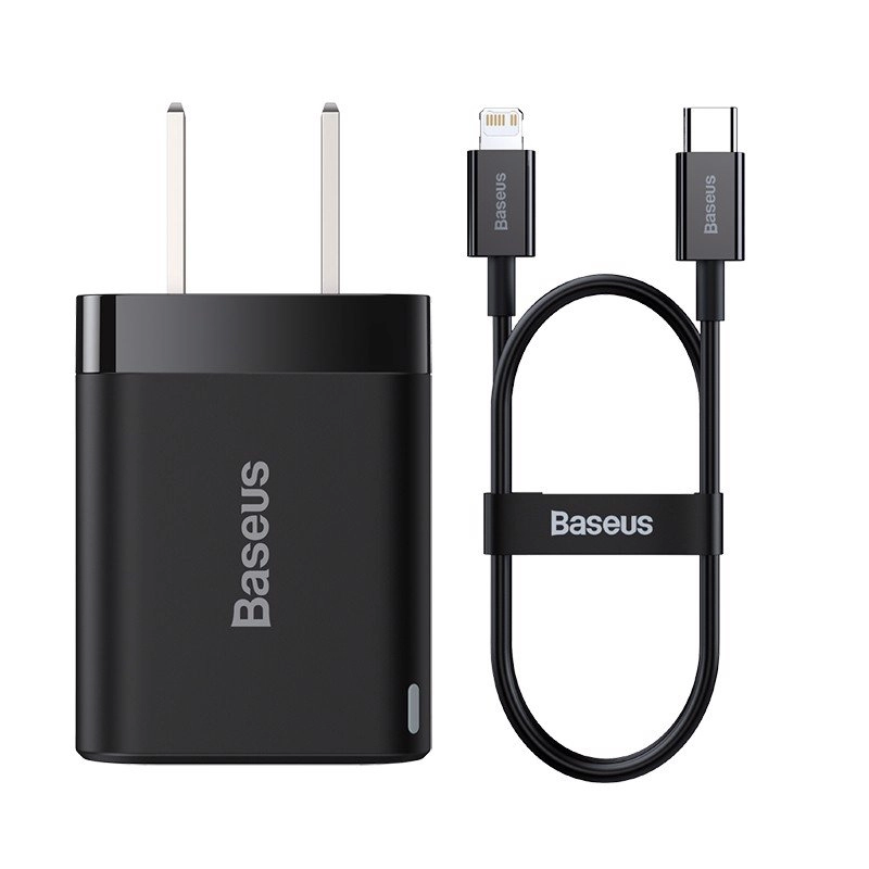 Bộ Cốc Cáp sạc nhanh Baseus Super Si Pro TypeC to Lightning chân gập, nhỏ gọn, PD20W - Nhất Tín Computer