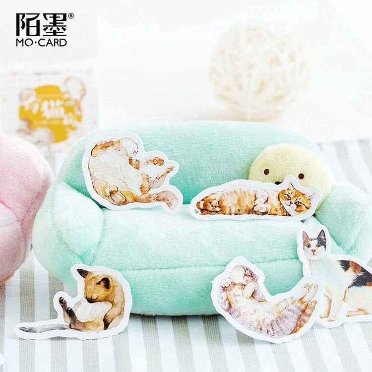 Hộp 45 sticker dán mèo cute Canarystore54