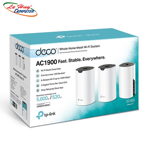 Router Wifi Mesh TP-Link Deco S7 (3 Pack) băng tần kép AC1900