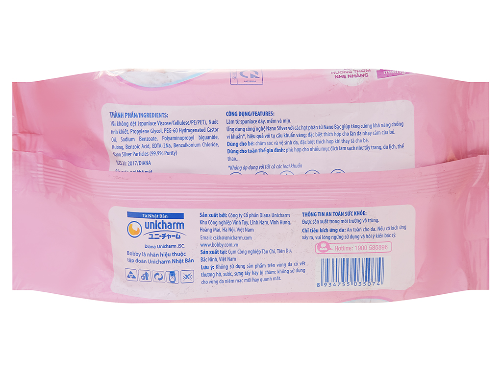 KHĂN GIẤY ƯỚT EM BÉ BOBBY 100 TỜ