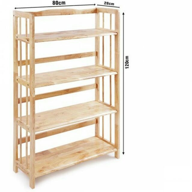 [HCM]Kệ sách gỗ 80cm - 4 tầng