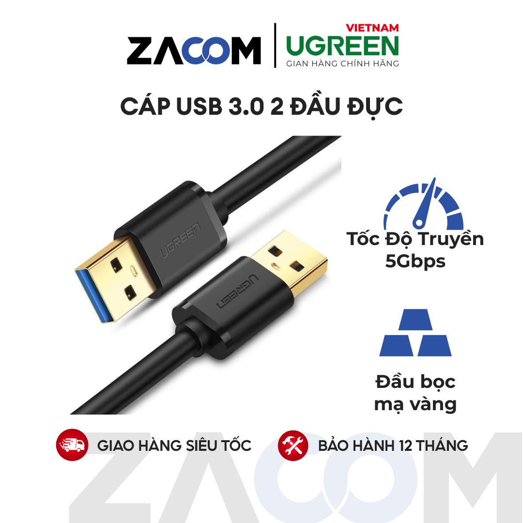 [HCM]Dây USB 3.0 đực sang đực dài 0.5M UGREEN US116 10369