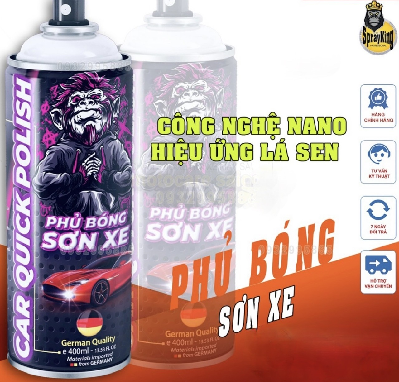 Chai xịt bóng sơn xe Sprayking 400ml