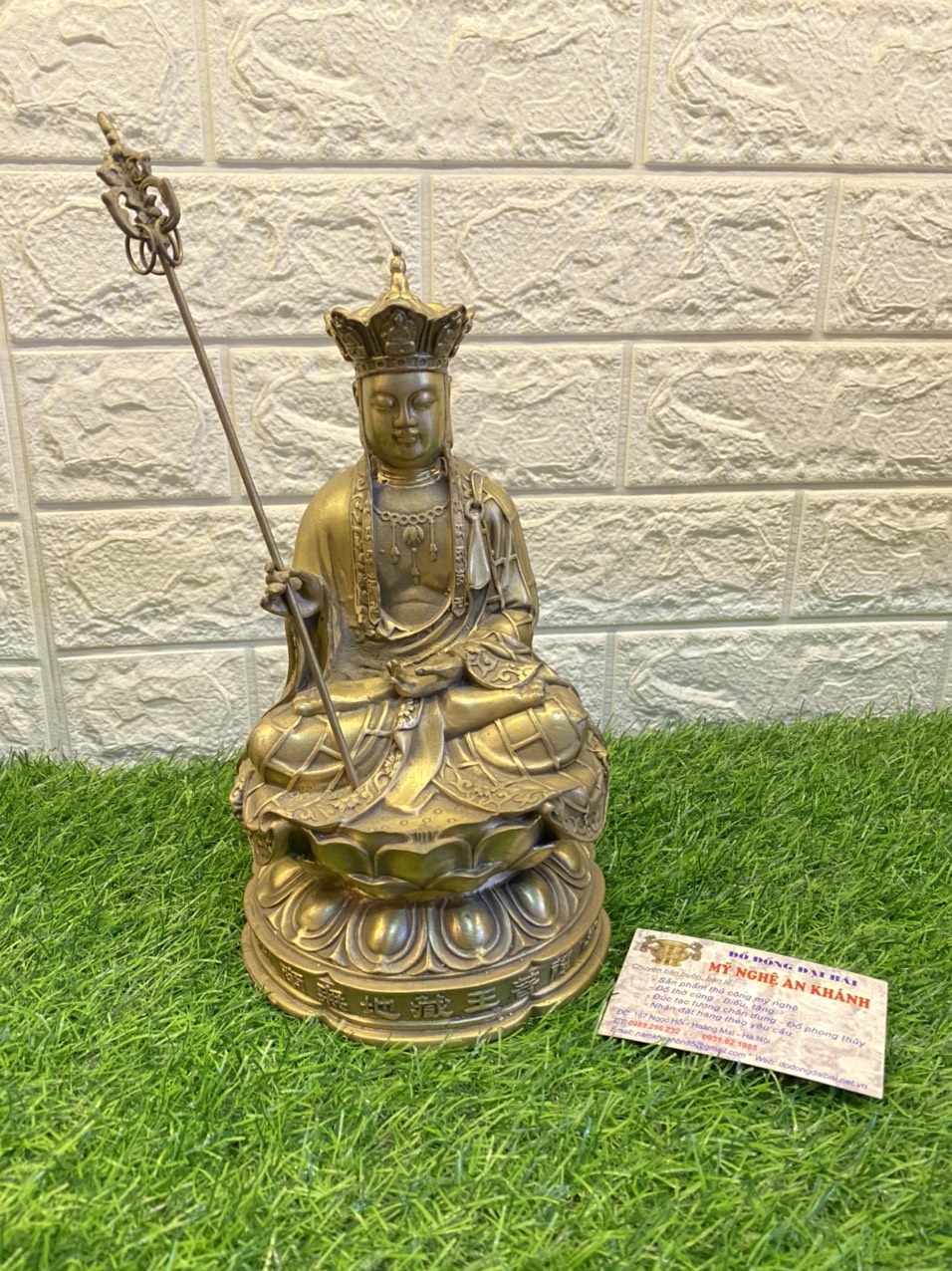 Tượng địa tạng 25cm bằng đồng