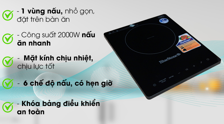 Bếp từ cảm ứng Bluestone ICB-6728 2000W