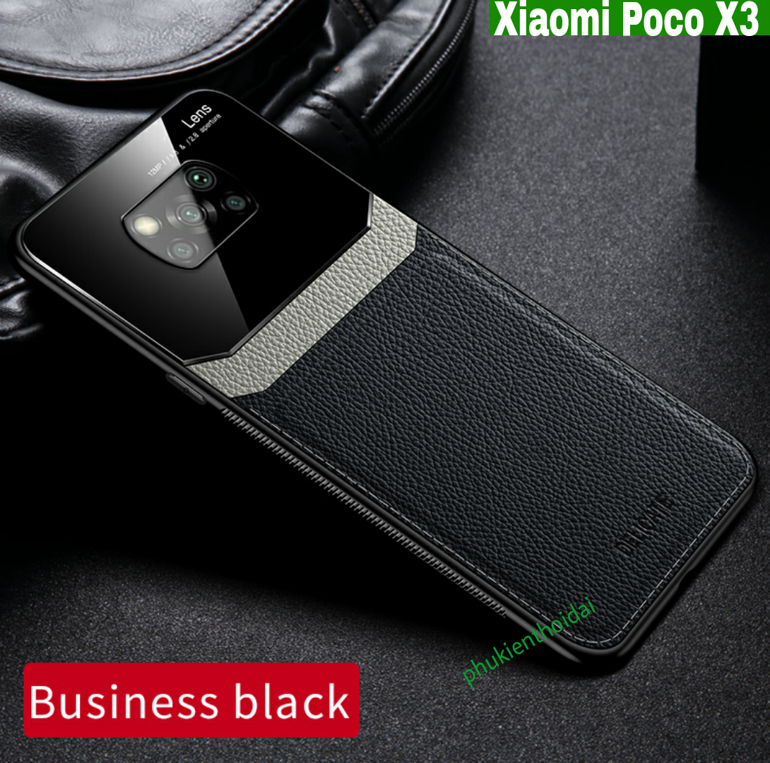 Ốp lưng Xiaomi Poco X3 / Poco X3 Pro dùng chung chống sốc da kính thời trang cao cấp