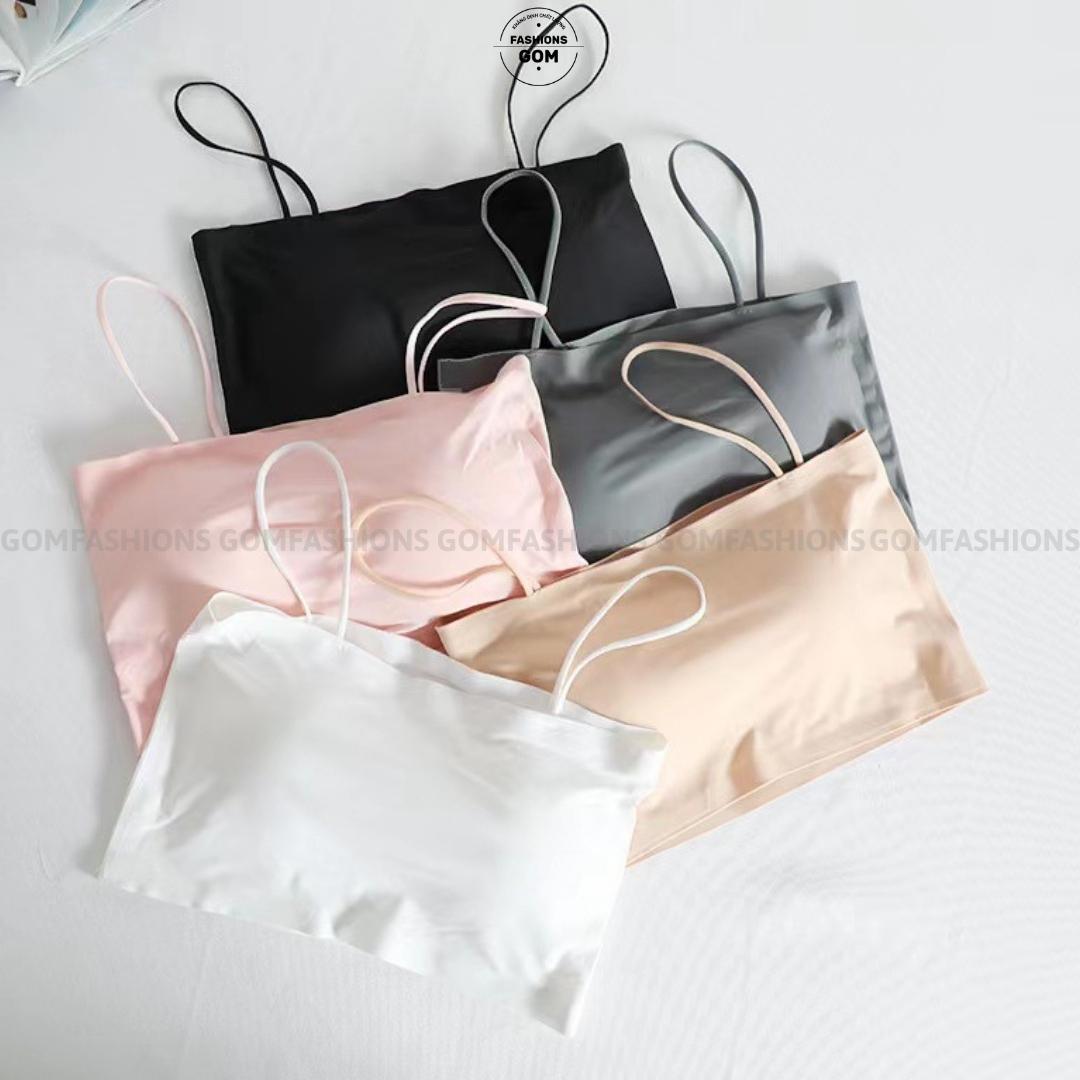 Áo bra đúc su trơn 2 dây mảnh đệm ngực, áo lót nữ cao cấp mềm mịn thoáng khí nhiều màu -BRASU-01