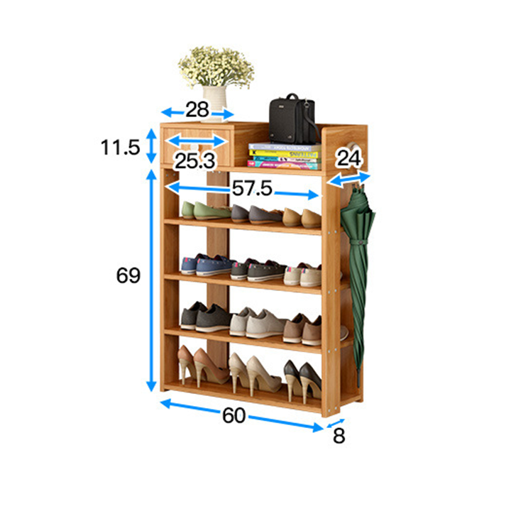 Kệ giày dép bằng gỗ 5 tầng
