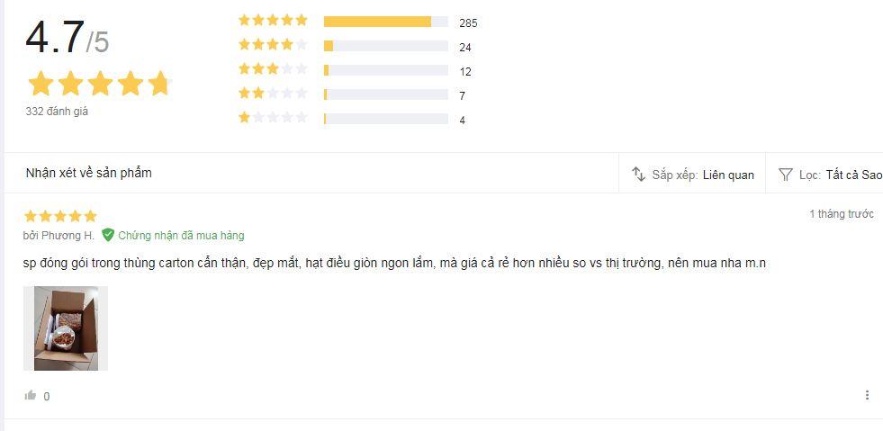 Hạt Điều rang muối Bình Phước cao cấp (HẠT VỠ) chuẩn loại 1 - 500gr