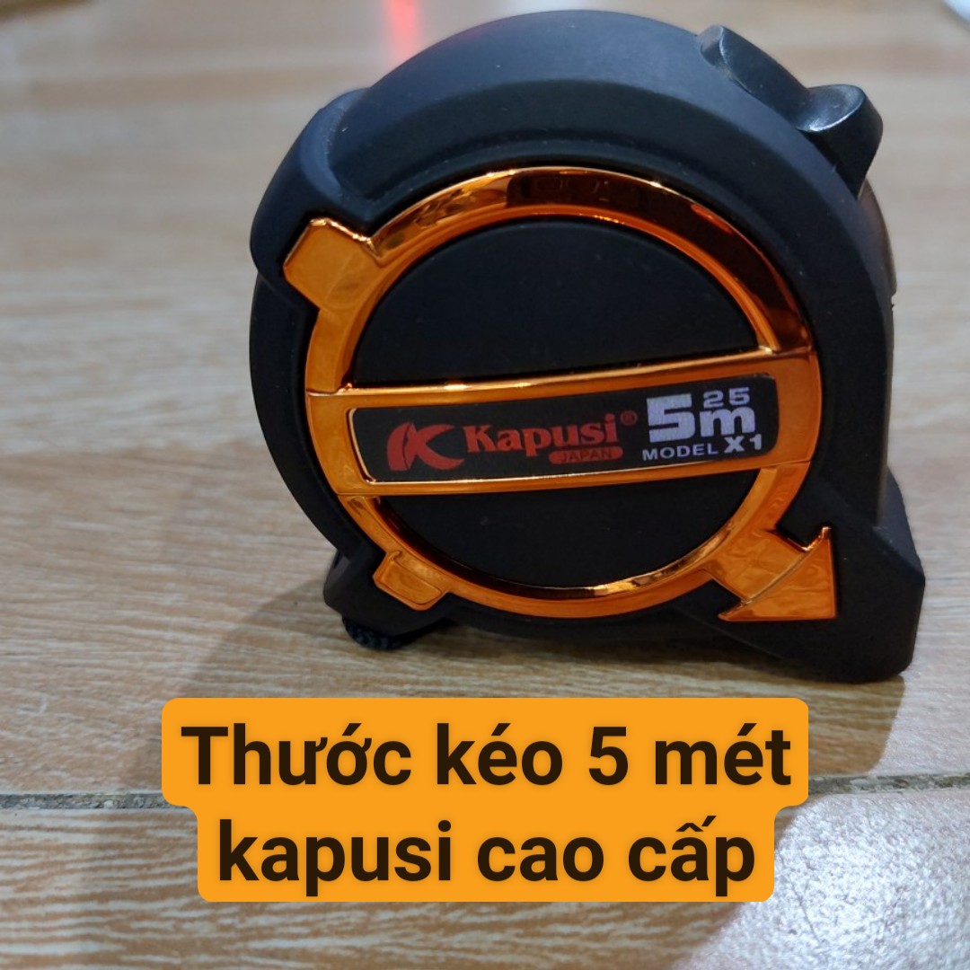 THƯỚC MÉT - THƯỚC RÚT HỆ MÉT KAPUSI JAPAN 5 MÉT*25, ĐỘ BỀN CAO AN TOÀN KHI SỬ DỤNG