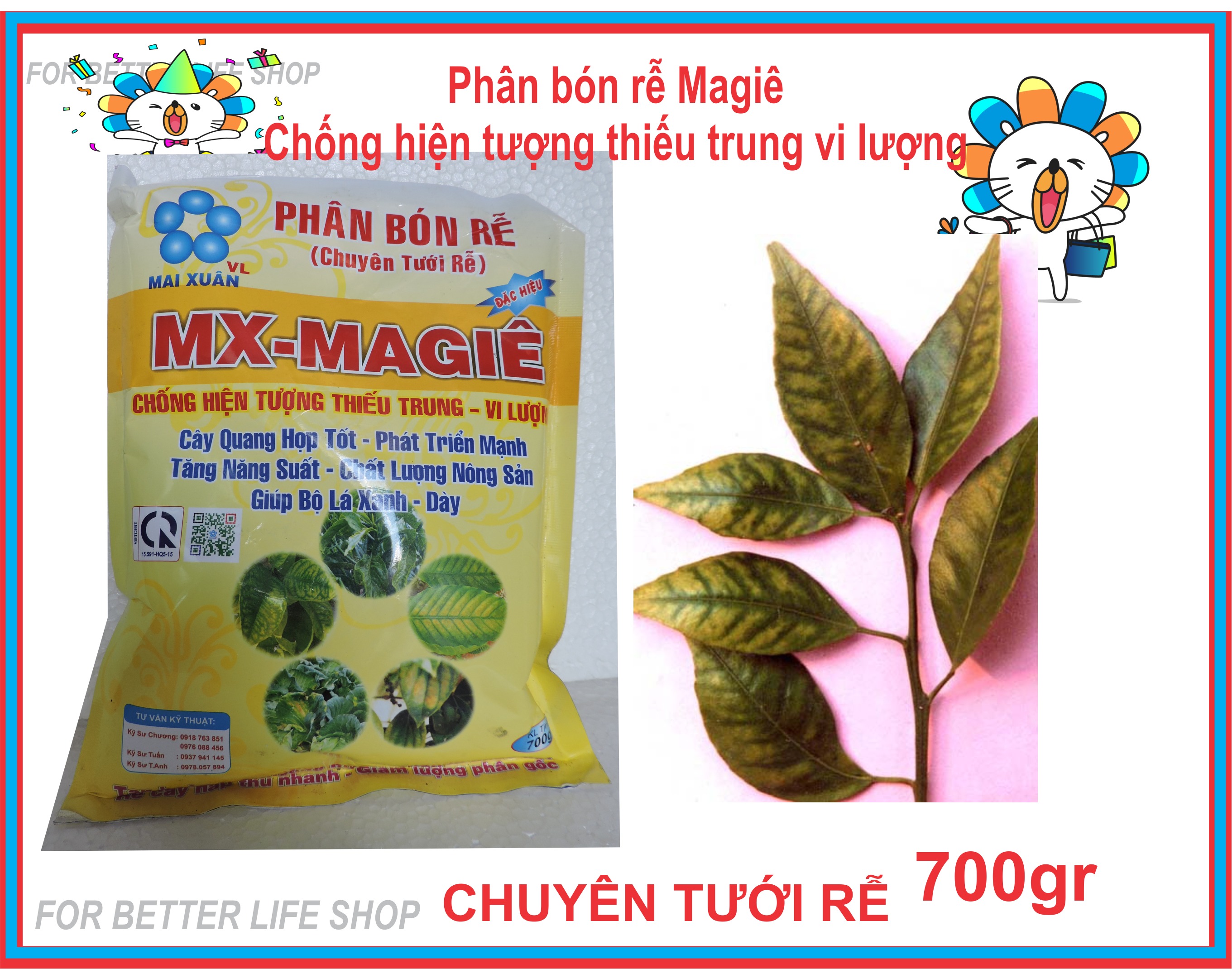 Phân Bón Rễ Vi Lượng  Magie gói 700gr