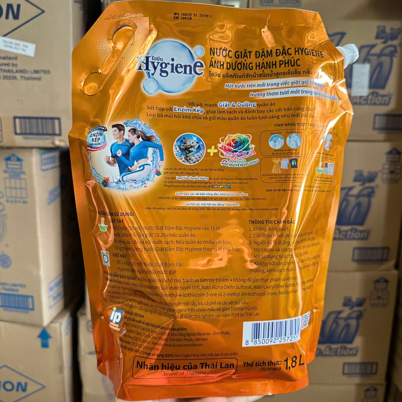 (Sx tại VN) Nước giặt xả Hygiene Túi 1800ml