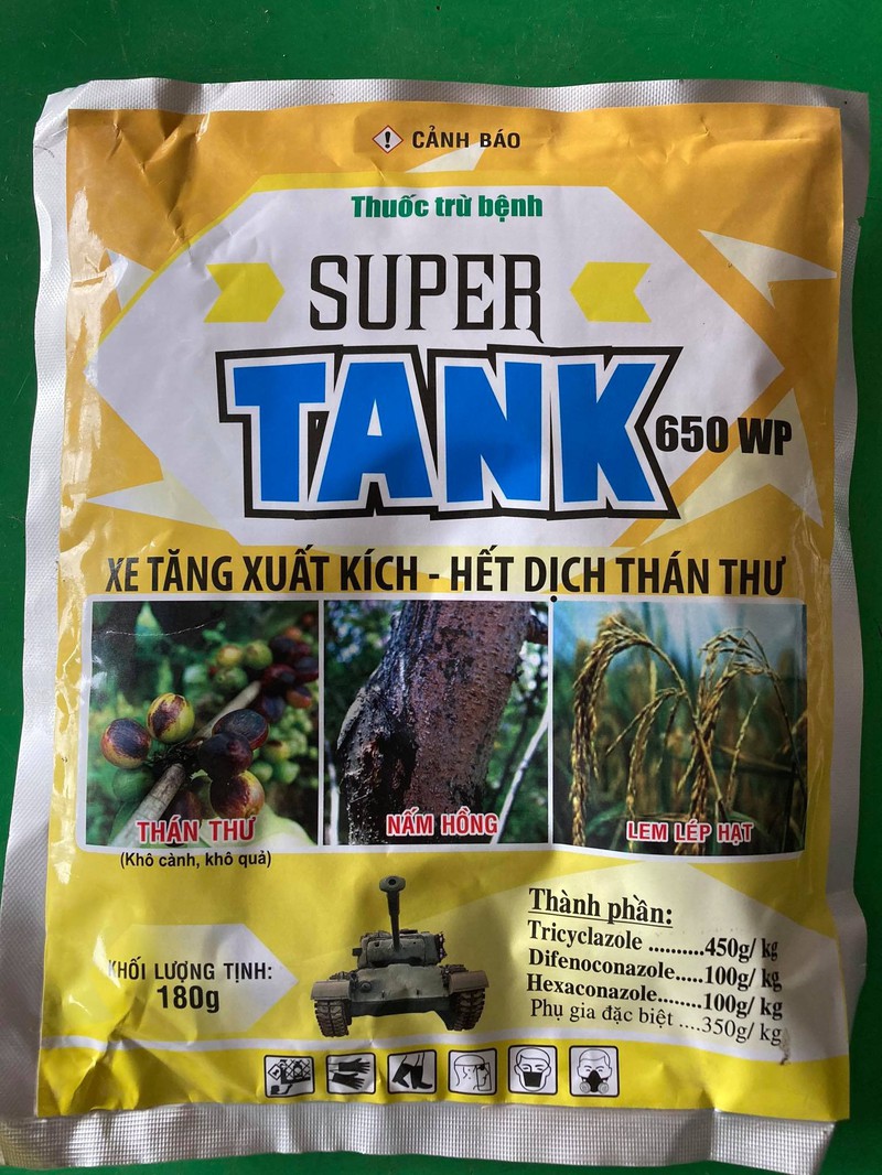 TRỪ BỆNH THÁN THƯ CÀ PHÊ - NẤM HỒNG CAO SU - SUPER TANK 650WP