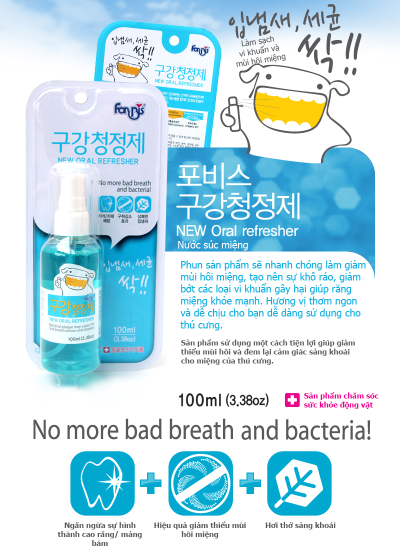 Nước xịt thơm miệng cho thú cưng Forcans 100ml