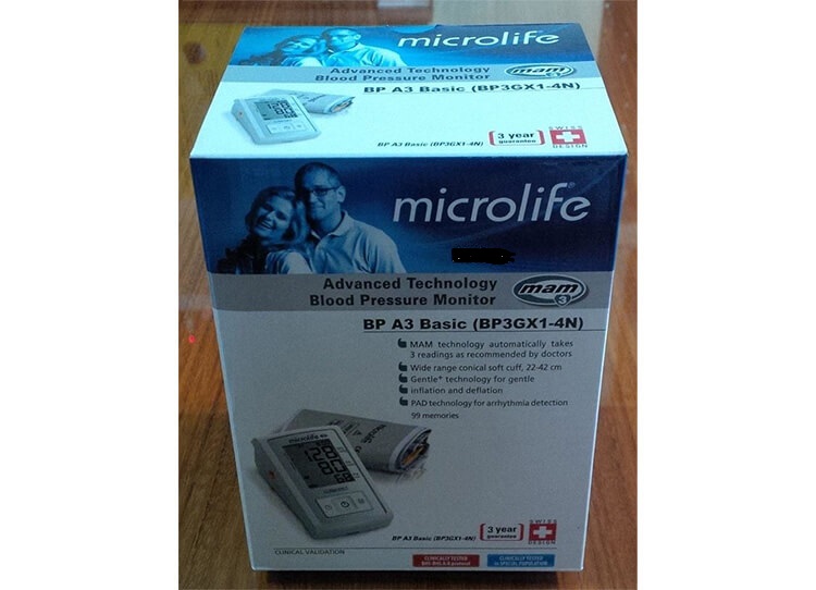 Máy đo huyết áp bắp tay Microlife A3 Basic (Trắng) bảo hành 5 năm