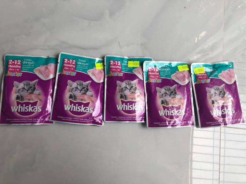 Combo 5 gói sốt pate cho mèo con Whiskas Junior 85g