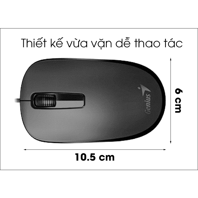 [HÀNH CHÍNH HÃNG ] Chuột Genius USB có dây DX-110 (ĐEN) 1200DPI[BẢO HÀNH 24 THÁNG]