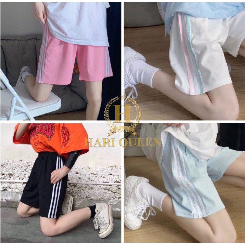 Quần đùi nữ ba sọc nhiều màu HARI0221