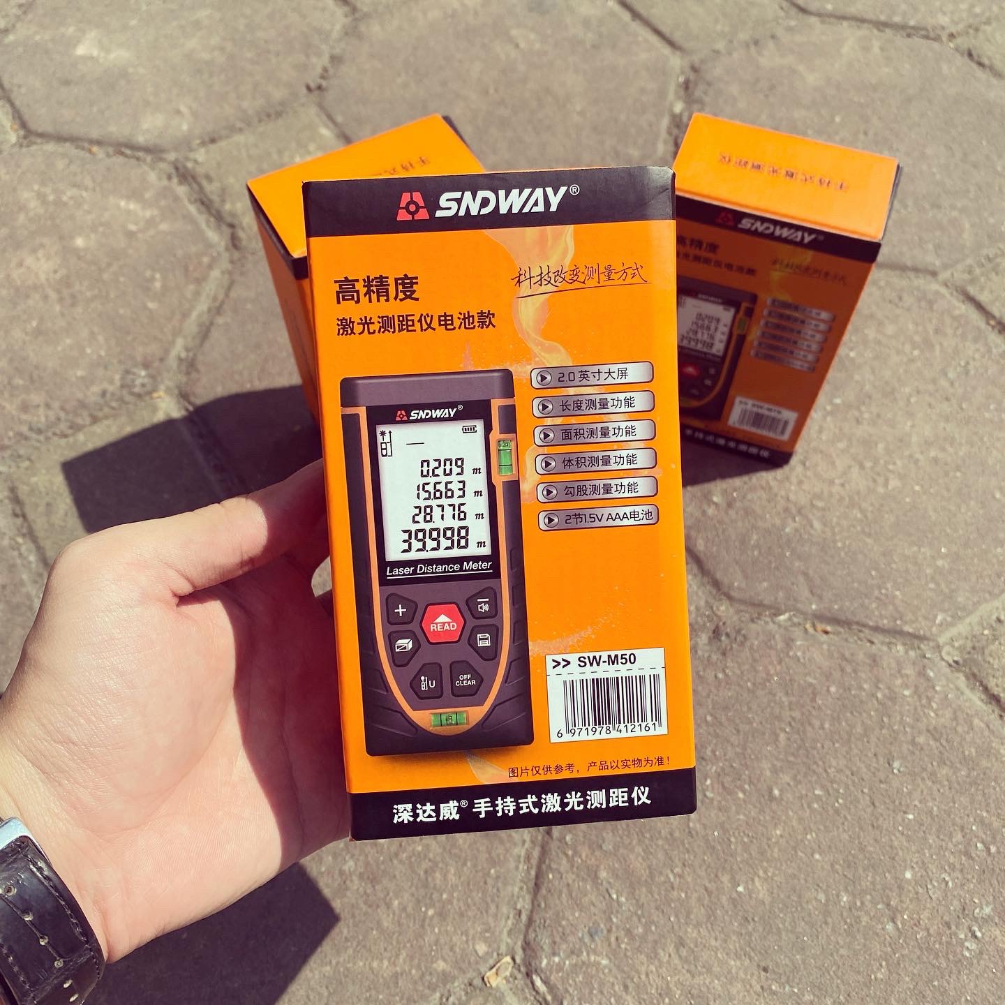 Máy đo khoảng cách SNDWAY-50M - Hàng chuẩn 2 bọt thủy