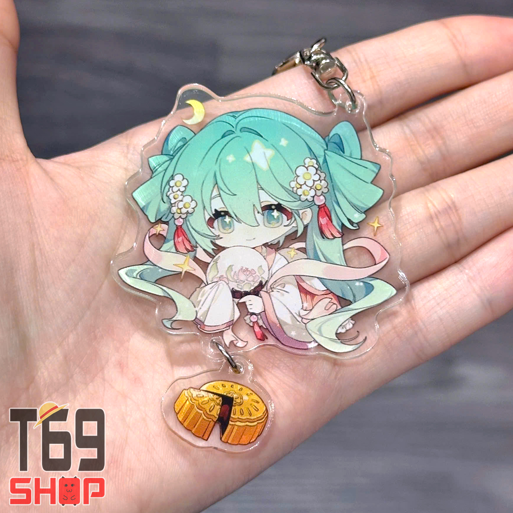 [8 mẫu] Móc khóa mica Hatsune Miku - Cute ver 1 (Loại cao cấp - Hình in ép giữa 2 mặt mica) [T69 Shop]