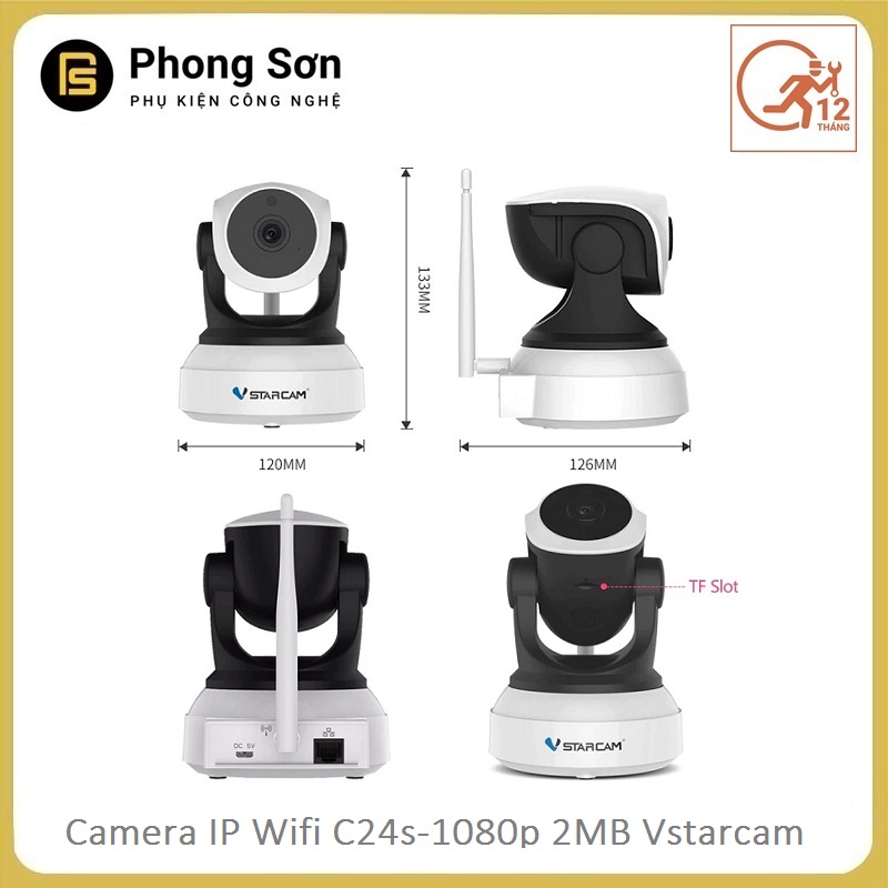 Camera wifi IP Vstarcam C24s Full HD 1080P (Tặng thẻ 128GB)