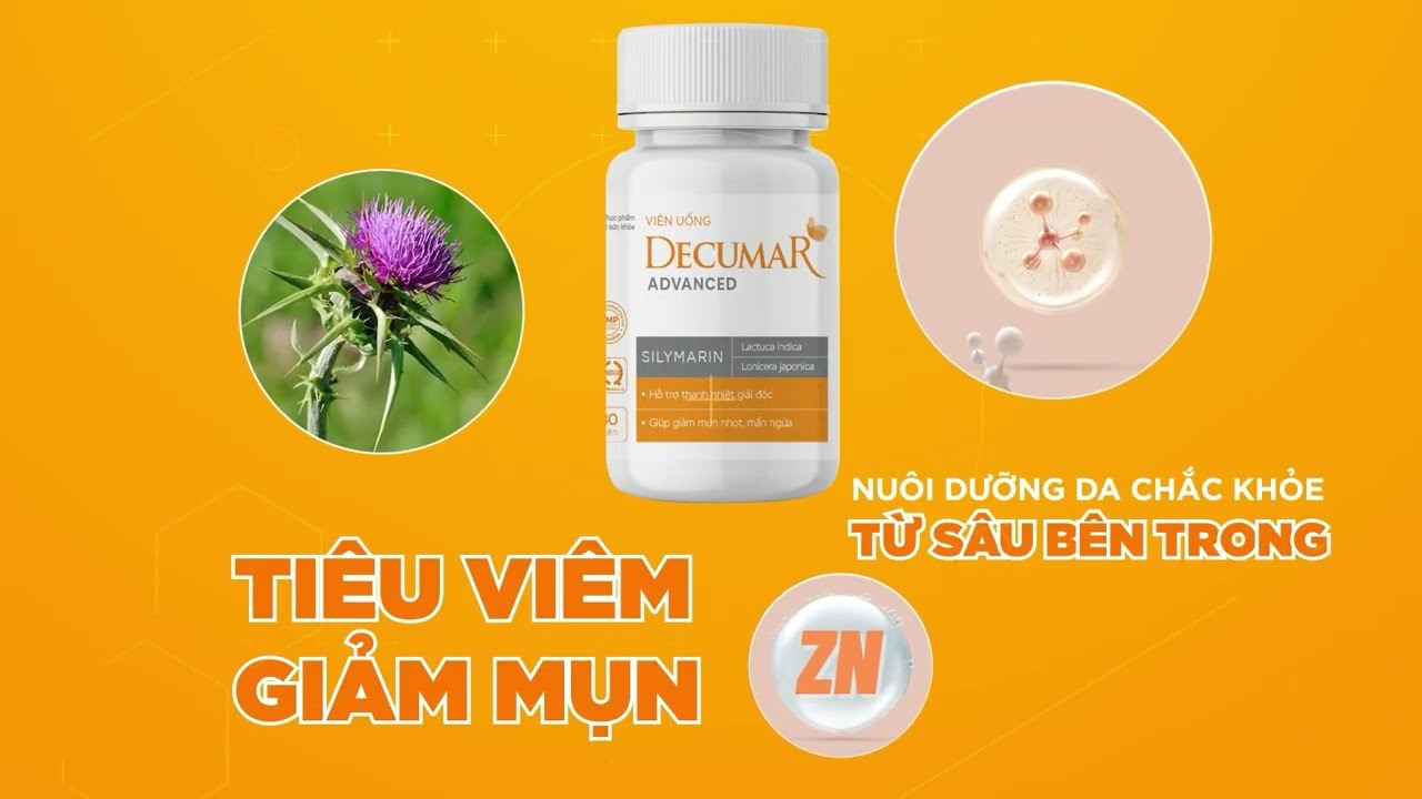 Viên uống Decumar Advanced (ngừa mụn, sáng da) (Lọ 30 viên)
