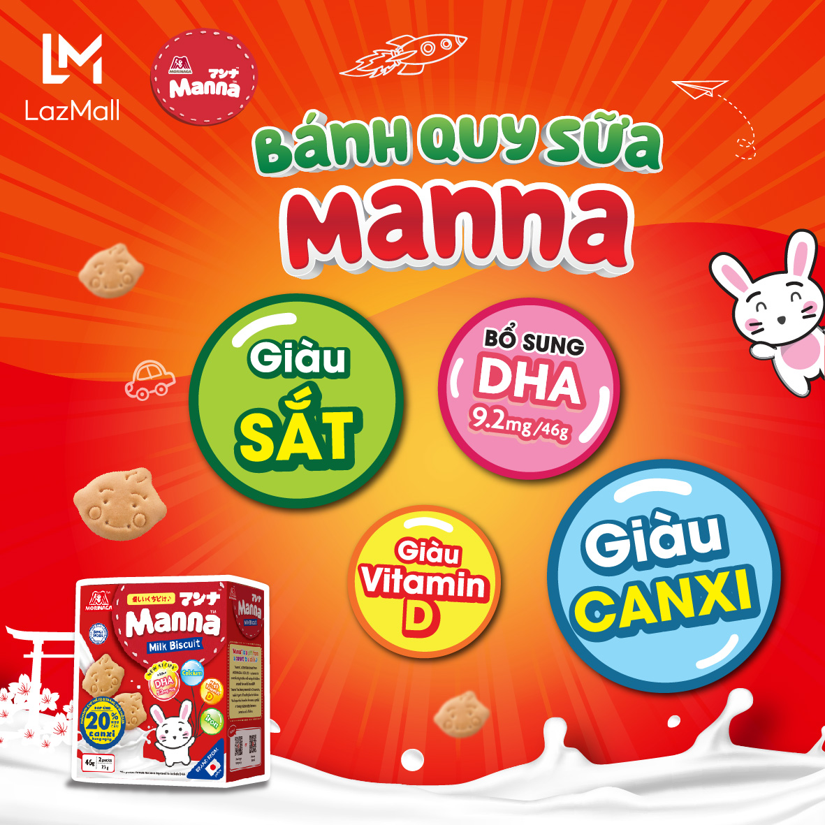 COMBO Bánh Quy & Bánh Xốp Manna (Hộp 46g + Hộp 35g)