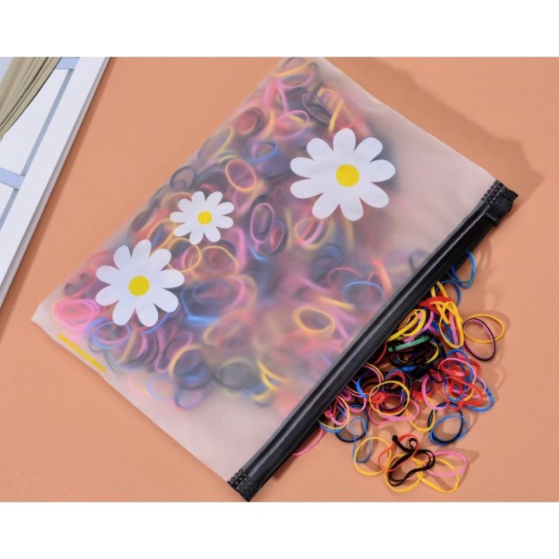 [HCM]Túi Zip Lụa Mờ Hoa Cúc (14x21cm)