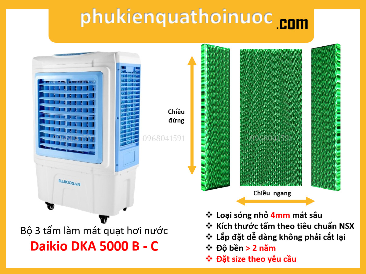 Tấm làm mát quạt hơi nước daikio dka 05000 b - c