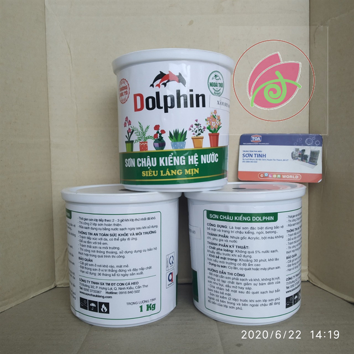 Sơn chậu cảnh, kiểng hệ nước Dolphin màu nâu 1 ký