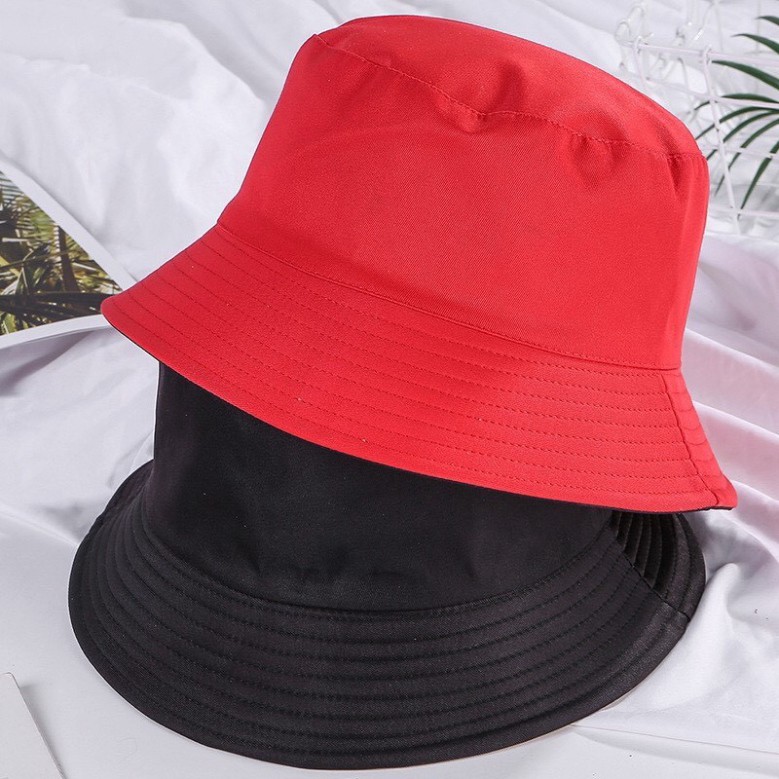 Mũ bucket vảnh tròn 2 mặt trơn cho cả nam và nữ