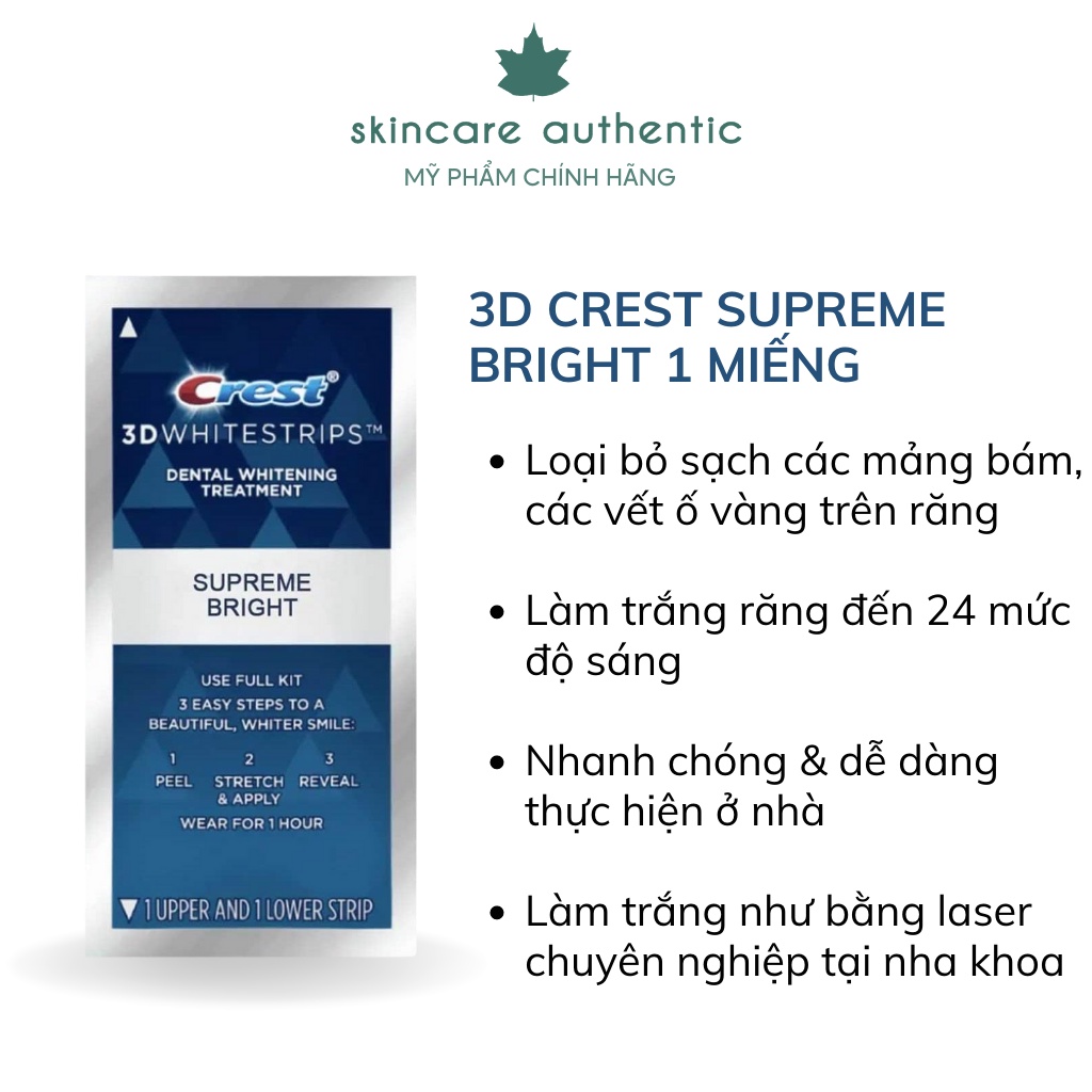 Miếng Dán Trắng Răng Crest 3D White