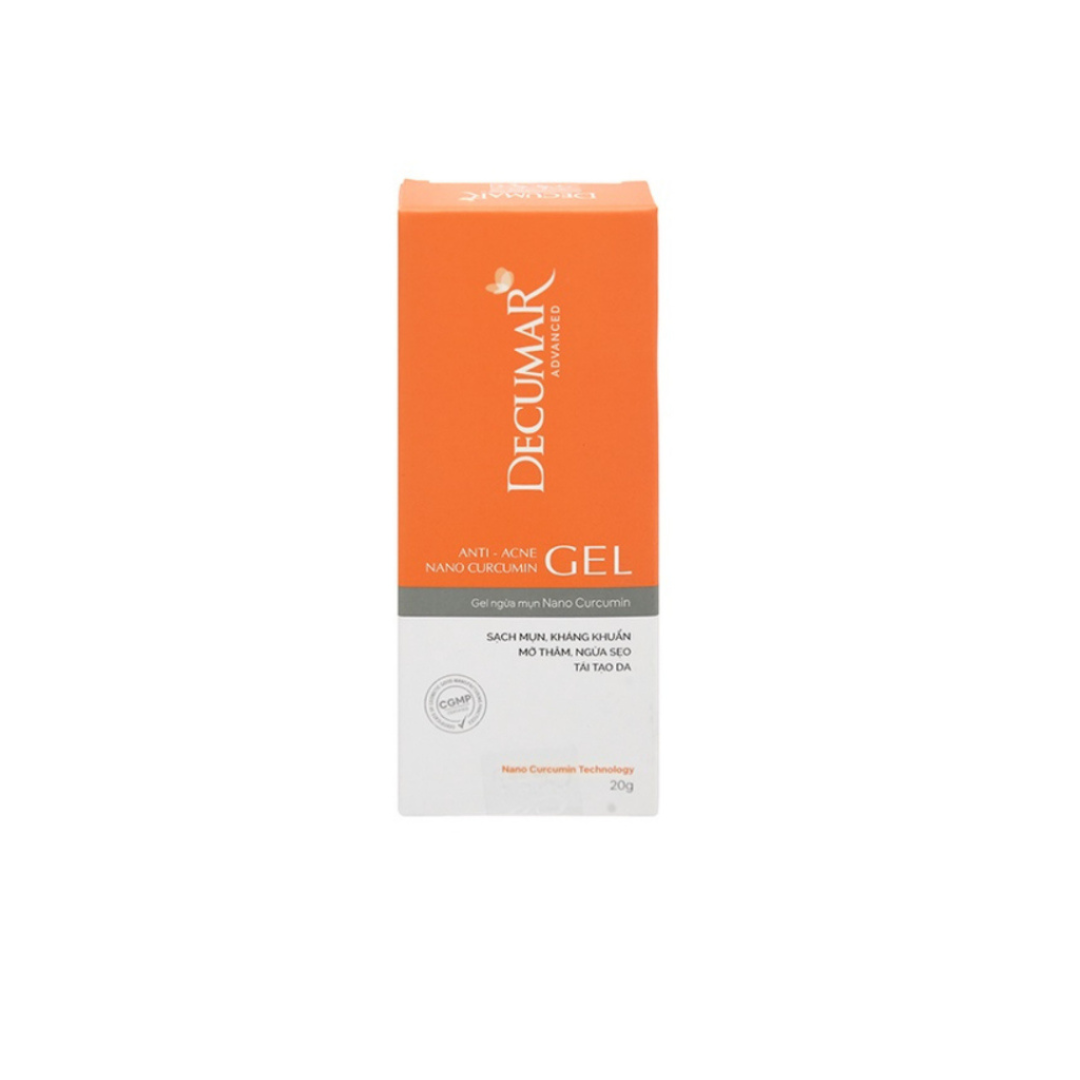 ɡel Nano Curcumin Decumar ngừa mụn, mờ thâm sẹo tuýp 20g