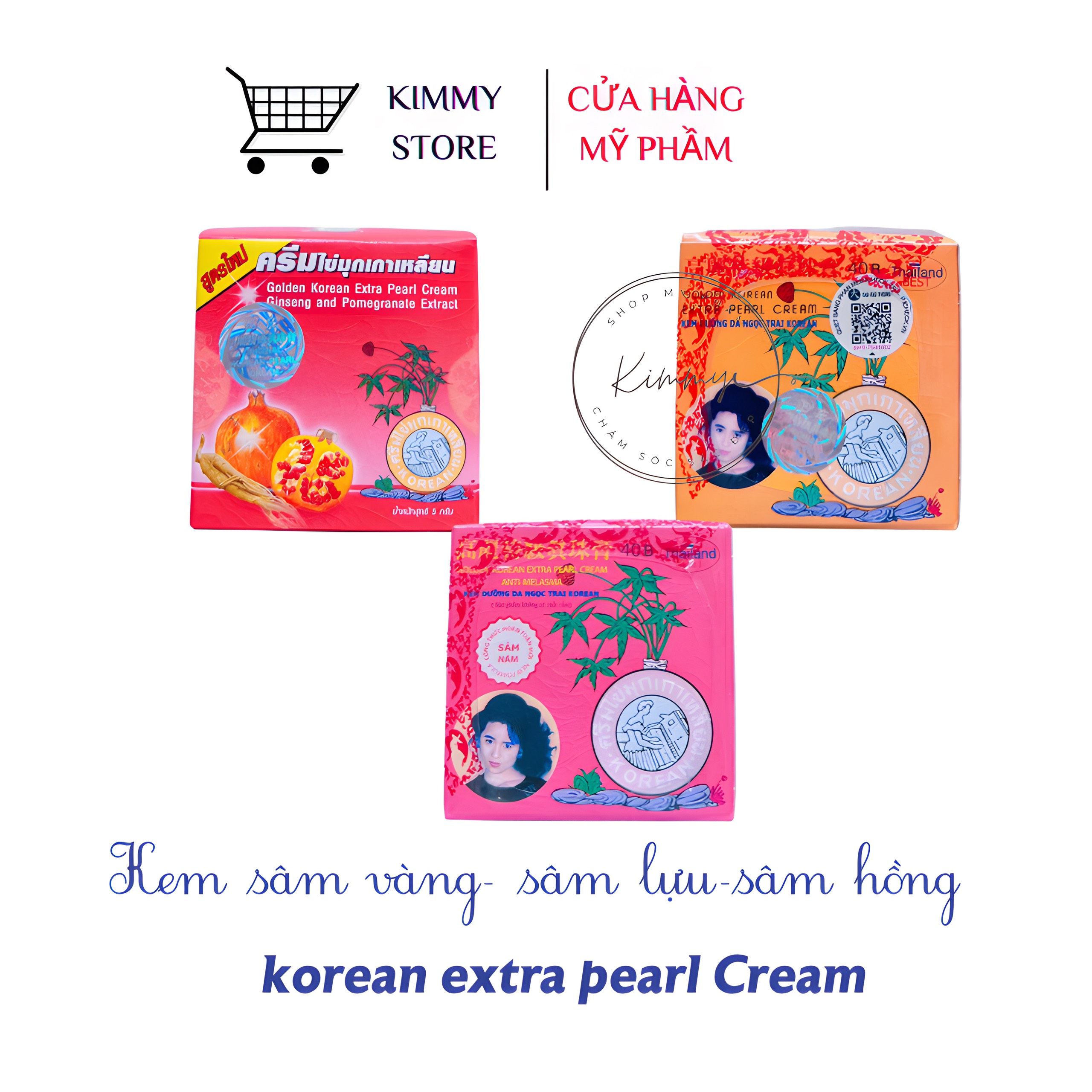 01 hộp kem trắng da sâm vàng thái 2 tem