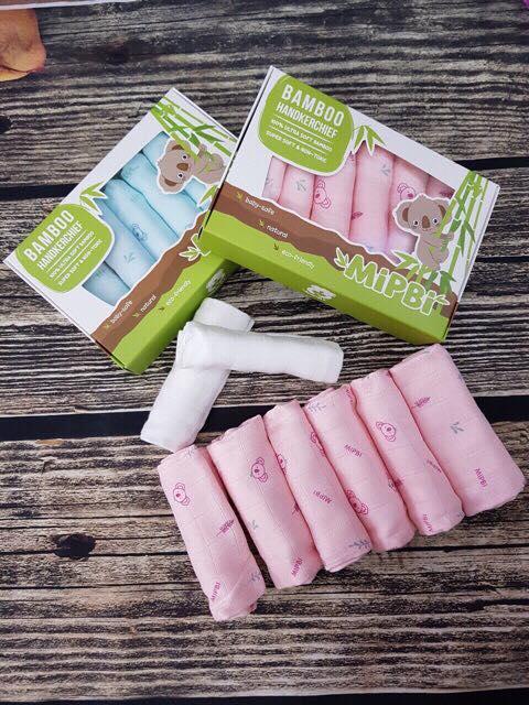 SET 6 KHĂN SỮA MIPBI SỢI TRE CAO CẤP SIÊU MỀM