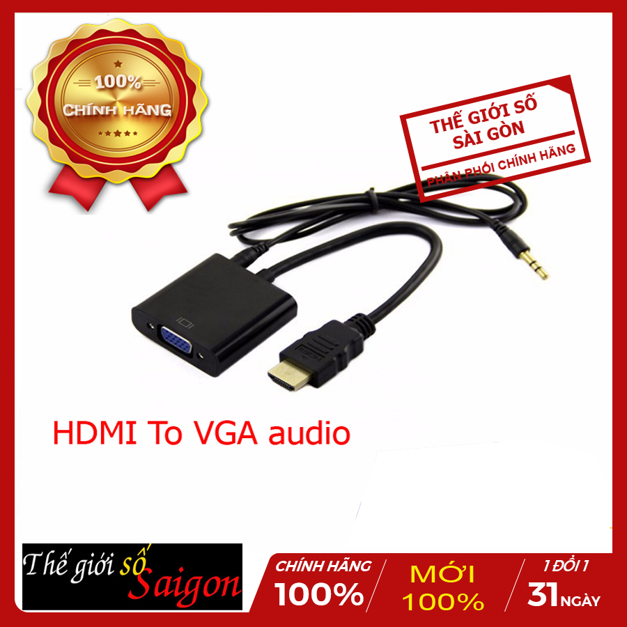 Cáp chuyển HDMI ra VGA có audio