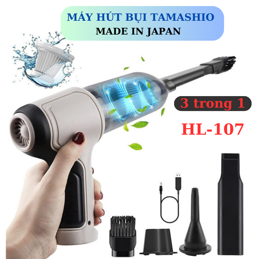 Máy hút bụi cầm tay không dây đa năng tamashio hl-107 nhật bản, máy hút bụi cầm tay mini 3in1, vừa hút vừa thổi bụi công suất lớn, sạc pin tiện dụng - máy hút bụi ô tô không dây hút sạch các loại bụi bẩn.