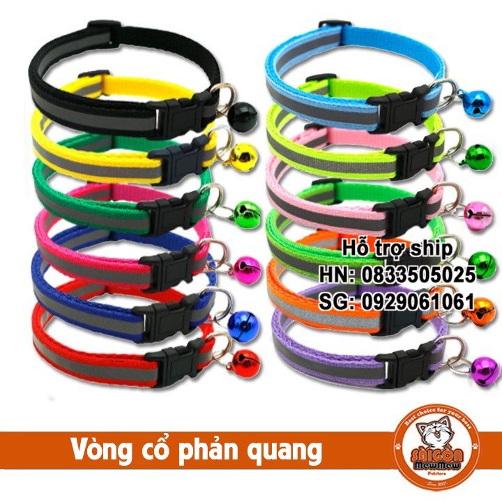 Hanpet - Vòng cổ phản quang cho chó mèo nhỏ