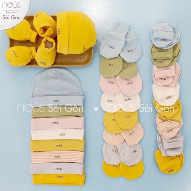 Set Đồ Sơ Sinh Nous Cho Bé Traibé Gái (Set 1 Mũ, 1 Đôi Bao Tay, 1 Đôi Bao  Chân) - Mixasale