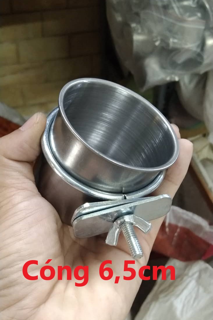 1 cái cóng inox cao cấp nhập khẩu dùng làm cóng ăn, uống cho chim, vẹt cưng